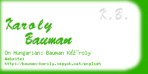 karoly bauman business card